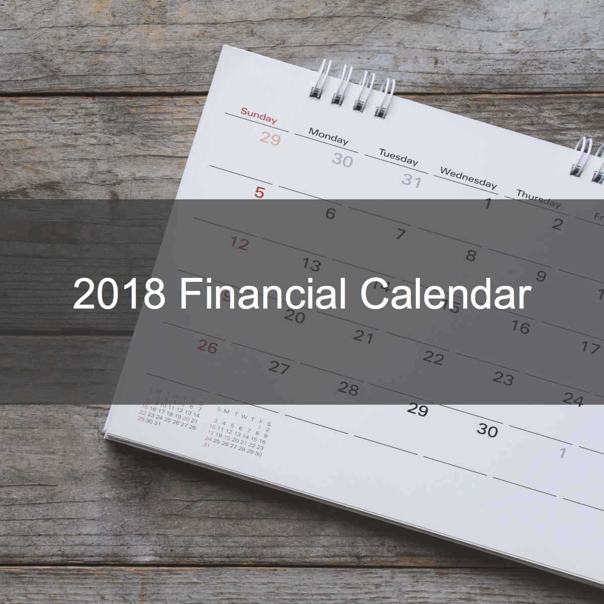 2018 Financial Calendar